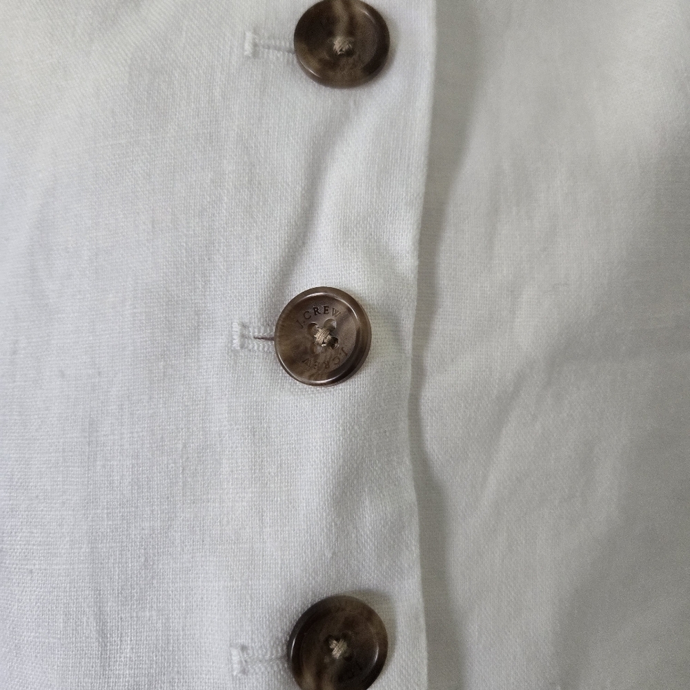 NWT J Crew Linen Vest White Large - Picture 3 of 6